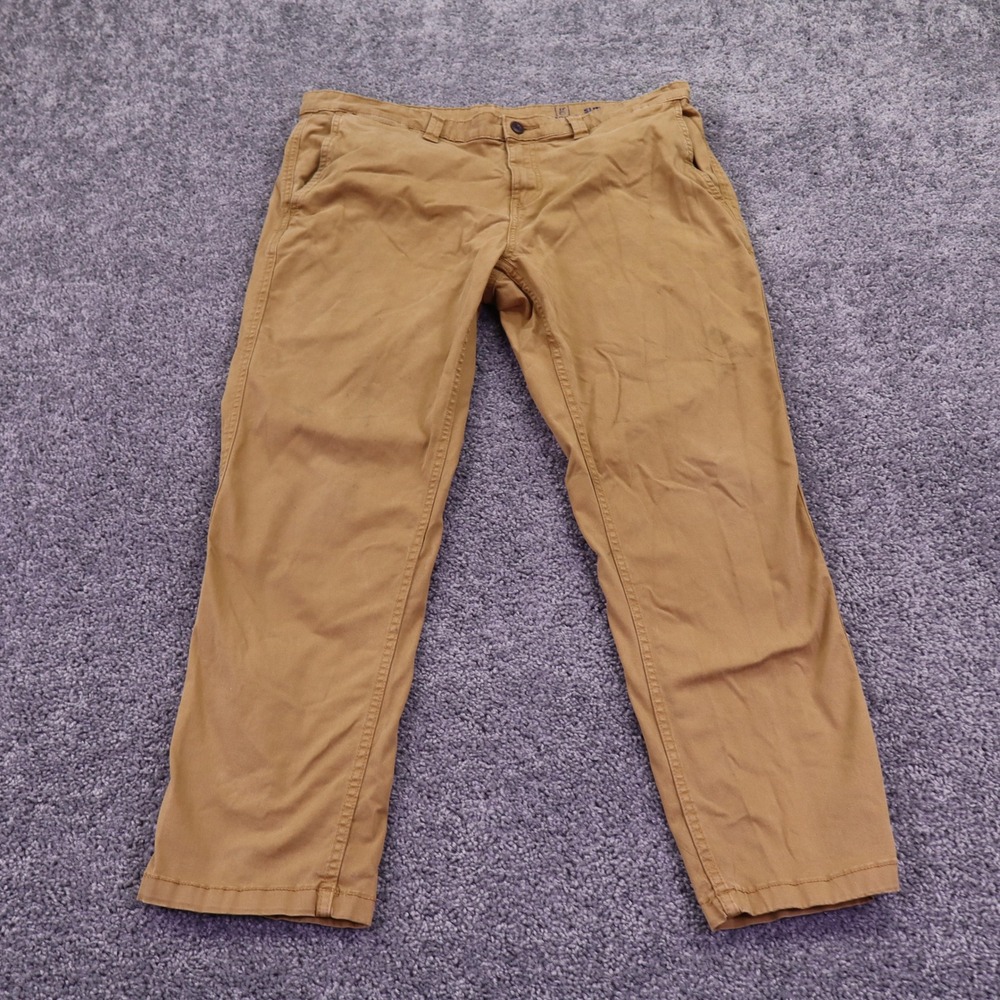 George Chino Pants Mens 38x30 Brown Slim Straight Casual Workwear Khaki